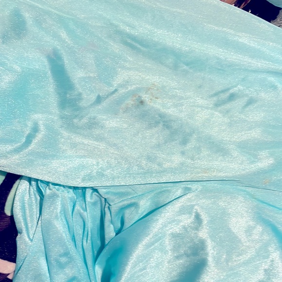 Big Girls Vintage 16 1/2 Aqua Blue Nylon One Piece Pantsuit - Picture 9 of 13